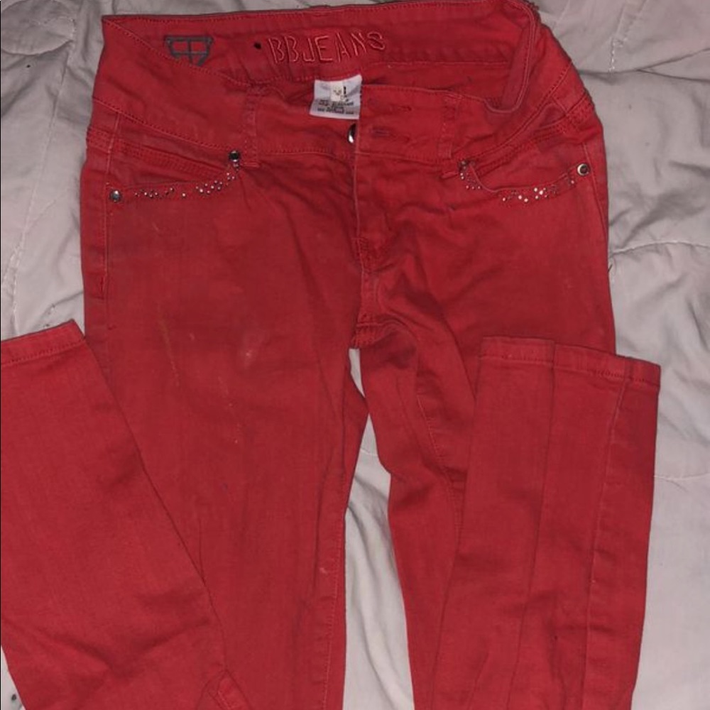 B.B. skinny jeans. Lots of jewels. Size 1